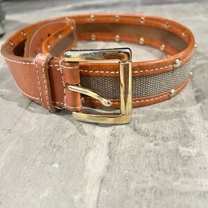 Michael Kors canvas and leather studded belt